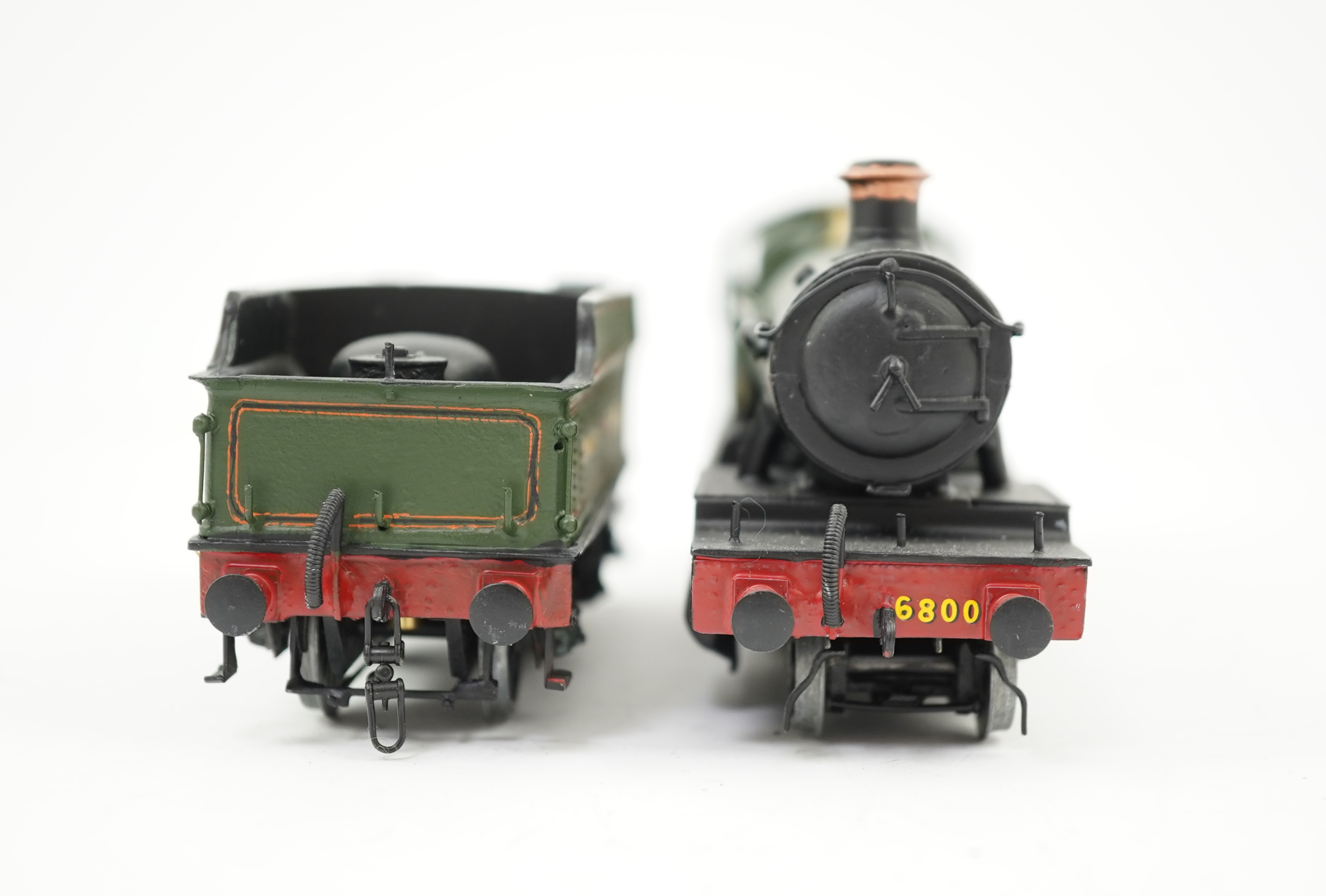 Two 00 gauge brass and white metal kit built GWR tender locomotives; a 2900 class 4-4-2, 171, together with a Grange class 4-6-0, Arlington Grange 6800, constructed, painted and lined to a high standard, both motored for